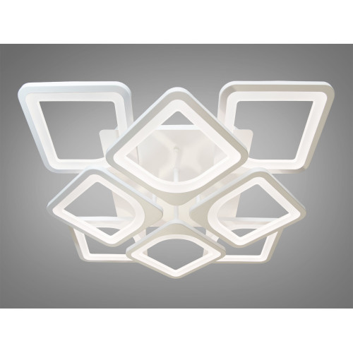 Стельова LED люстра смарт світильник з пультом, dimmer, 115W, білий (арт. S8060/4+4WH)