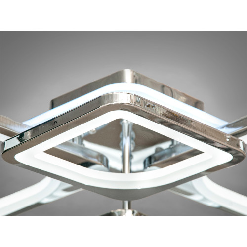 Стельова люстра з диммером і LED підсвічуванням, колір хром, 100W (арт. 8060/2+2HR 3col dim)