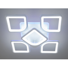 LED люстра на стелю з пультом, диммером, підсвічуванням, 85W, біла