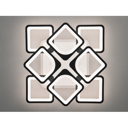 Потолочная LED люстра с димером и цветной подсветкой 130W (арт. S8060/4+4BK 3col dim)
