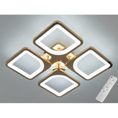Світлодіодна люстра смарт світильник з пультом, 60W, золото (арт. S8060/4G)