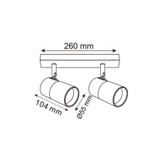 Светильник поворотный, спот Zuma Line Fori GU10 2x50W IP20 черный