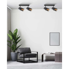 Світильник поворотний, спот Goldlux 331526 Rebecca E14 2x8W IP20 чорний