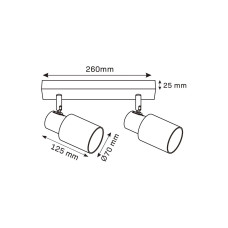 Світильник поворотний, спот Goldlux 331526 Rebecca E14 2x8W IP20 чорний