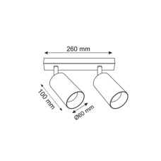 Светильник поворотный, спот Zuma Line Ren GU10 2x50W IP20 черный