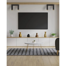 Світильник поворотний, спот Goldlux 3326492 Fado GU10 2x10W IP20 чорний