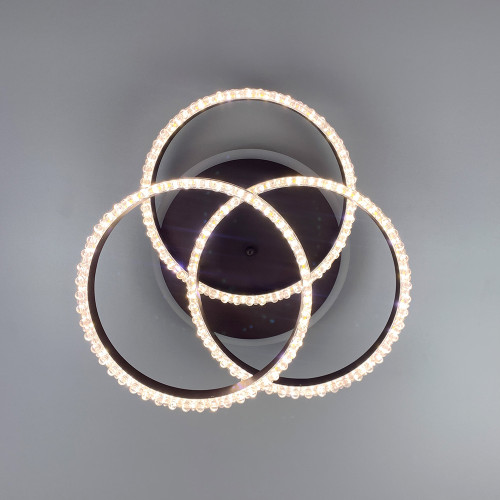 LED светильник coffee на 3 кольца с хромированной полоской d30 см | Line F | Арт. A55063/3С RGB CF+CH 