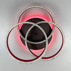 LED светильник coffee на 3 кольца с хромированной полоской d30 см | Line F | Арт. A55063/3С RGB CF+CH 