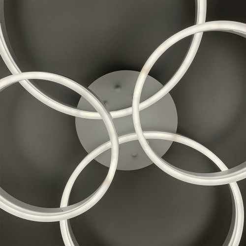 Стельова LED люстра в білому корпусі на 4 кільця Line.F A 8008/2+2 WH