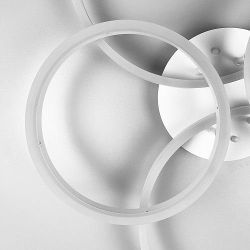 Стельова LED люстра в білому корпусі на 4 кільця Line.F A 8008/2+2 WH
