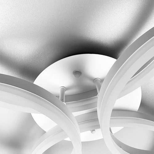 Стельова LED люстра в білому корпусі на 4 кільця Line.F A 8008/2+2 WH