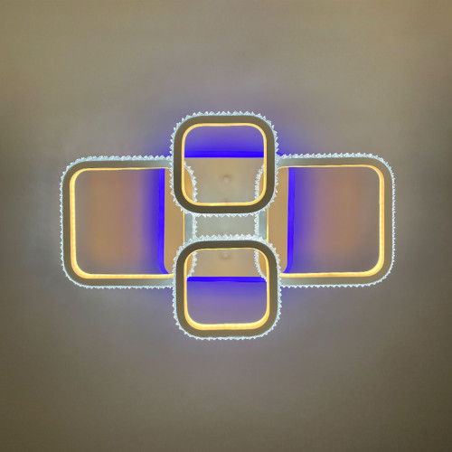 Світлодіодна LED люстра з RGB підсвіткою в білому корпусі | Арт. A 77074/2+2 RGB WT | Line F