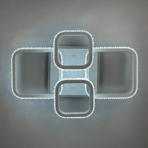 Світлодіодна LED люстра з RGB підсвіткою в білому корпусі | Арт. A 77074/2+2 RGB WT | Line F