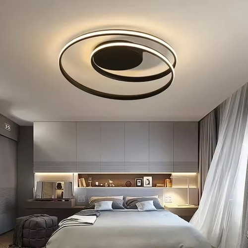 Современный LED-светильник в черном корпусе Ø 50 см | Line F | Арт. MJ56-500 BK 