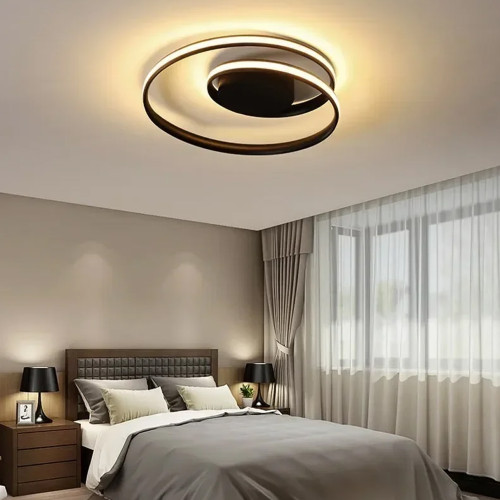 Современный LED-светильник в черном корпусе Ø 50 см | Line F | Арт. MJ56-500 BK 