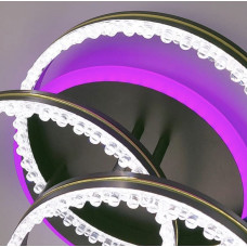 LED люстра на 3 кольца в корпусе coffee с золотистой полоской | Line F | Арт. A55063/3C RGB CF+GD 