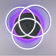 LED люстра на 3 кольца в корпусе coffee с золотистой полоской | Line F | Арт. A55063/3C RGB CF+GD 