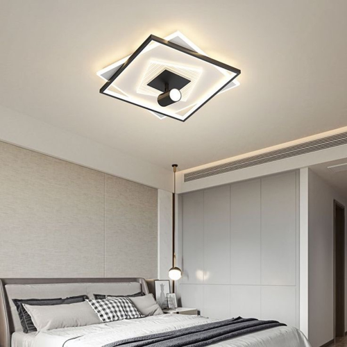 Стельова LED люстра в чорно-білому корпусі Line.F MJ 51-500*500 BK+WT