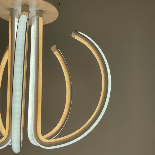Стельова біла LED люстра на п'ять завитків | Арт. 9979/5 | Line F