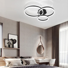 LED люстра в черном цвете на 3 кольца | Line F | Арт. A8008/3 BK 