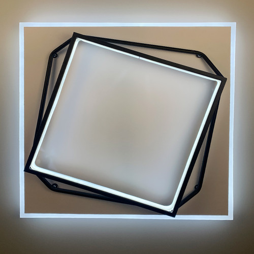 Потолочный светильник Square в черно-белом каркасе | Line F | Арт. S20-500*500 BK+WT 