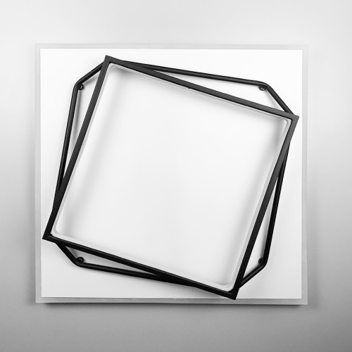 Потолочный светильник Square в черно-белом каркасе | Line F | Арт. S20-500*500 BK+WT 