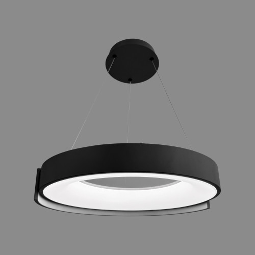 Подвесная LED-люстра в черном корпусе на три режима Ø50 см | Line F | Арт. 1906P-500 BK 
