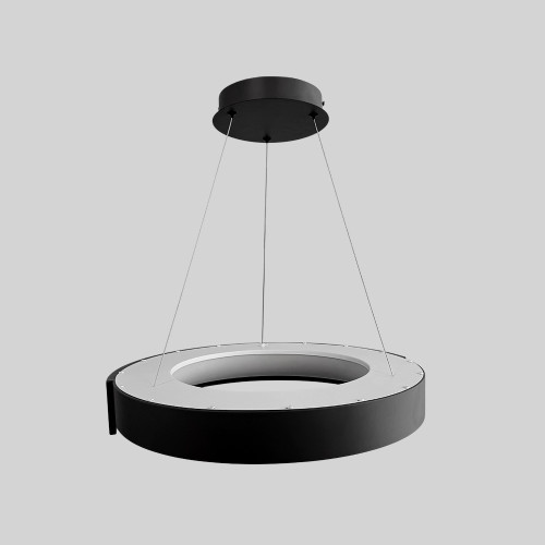 Подвесная LED-люстра в черном корпусе на три режима Ø50 см | Line F | Арт. 1906P-500 BK 
