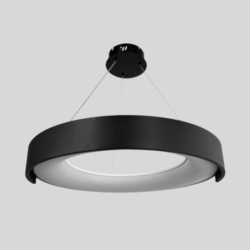 Подвесная LED-люстра в черном корпусе на три режима Ø62 см | Line F | Арт. 1906P-620 BK 