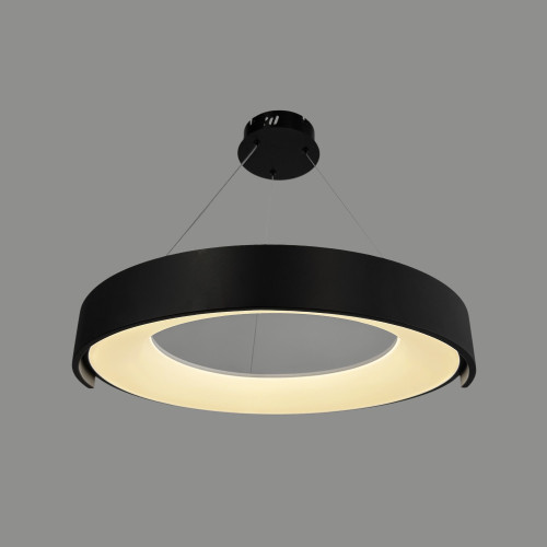 Подвесная LED-люстра в черном корпусе на три режима Ø62 см | Line F | Арт. 1906P-620 BK 