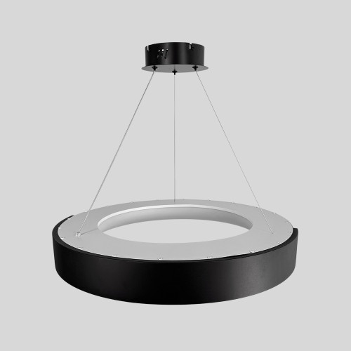 Подвесная LED-люстра в черном корпусе на три режима Ø62 см | Line F | Арт. 1906P-620 BK 