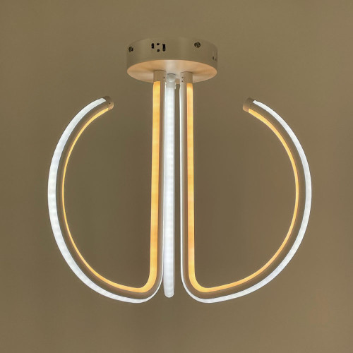 Стельова біла LED люстра на три завитки | Арт. 9979/3 | Line F