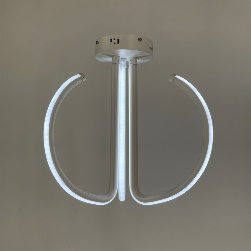 Стельова біла LED люстра на три завитки | Арт. 9979/3 | Line F