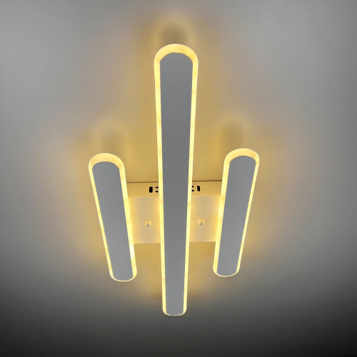 Стельова LED люстра в білому корпусі 62х25х6 см | Line F | Арт. 6203-3 WT 