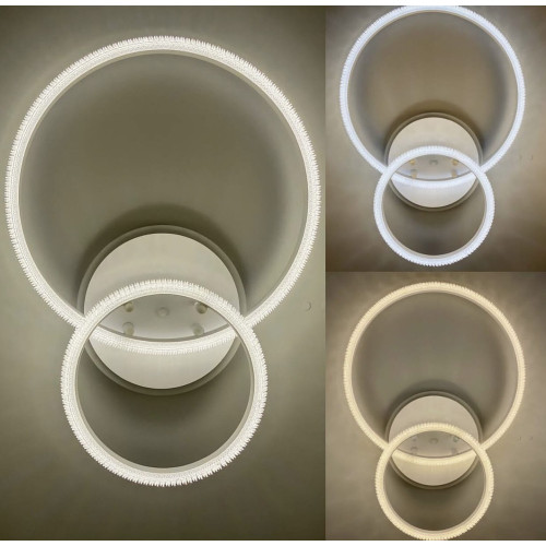 Светодиодный светильник на 2 кольца в белом корпусе | Line F | Арт. A77012/2B+LED WT 