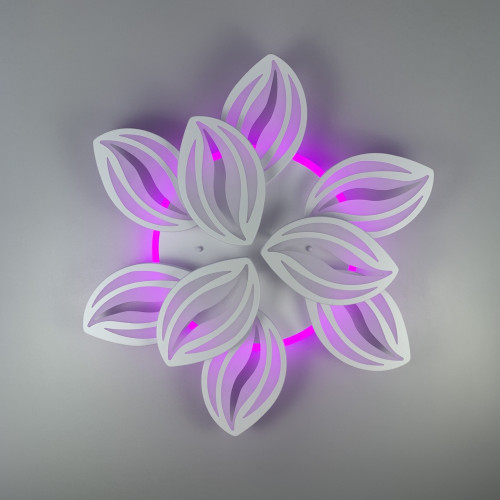 Стельова LED люстра біла на 9 пелюсток Line.F  RGB підсвітка Немає