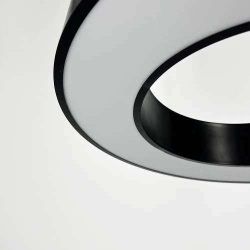 Стельова чорна LED люстра у формі кільця Ø 50х8 см | Line F | Арт. MJ547-500 BK 