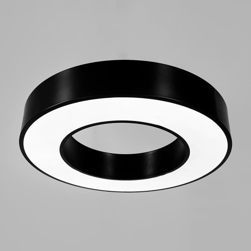 Стельова чорна LED люстра у формі кільця Ø 50х8 см | Line F | Арт. MJ547-500 BK 