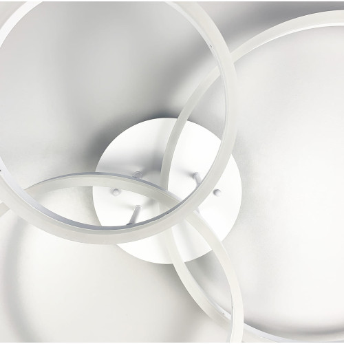 Стельова LED люстра в білому кольорі на 3 кільця Line.F A 8008/3 WH