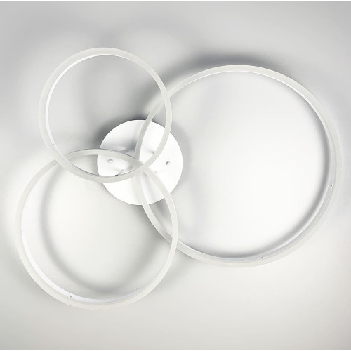 Стельова LED люстра в білому кольорі на 3 кільця Line.F A 8008/3 WH