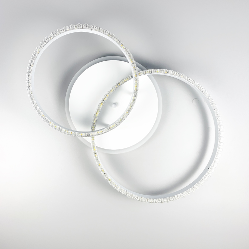 LED люстра на 2 кільця білого кольору з фурнітурою хром Line.F А 55061/2В RGB WH