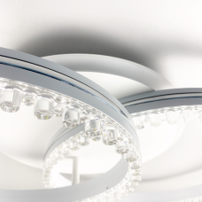 LED люстра на 2 кольца белого цвета с фурнитурой хром | Line F | Арт. А55061/2В RGB WT 