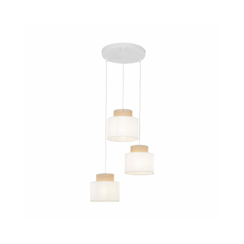 Подвесной светильник, люстра Tk Lighting 2594 Duo Juta E27 3x15W IP20 Белый