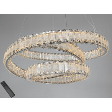 LED люстра хром 92 Вт кришталь з пультом