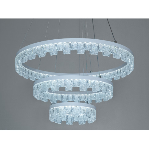 Люстра LED подвесная черная 140Вт пульт до 25м² (арт. MD78201/600+400+200WH)