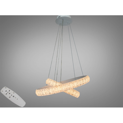 Современная светодиодная люстра с диммером, 120W (арт. D2518-600+400WH dimmer)