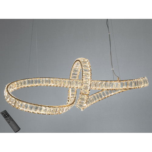 Люстра подвесная LED Diasha золото 85Вт пульт 15м² (арт. D8861/800x300G)