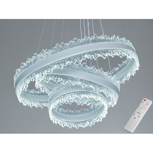 Люстра LED подвесная черная 140Вт пульт до 25м² (арт. D8751-600+400+300BK)