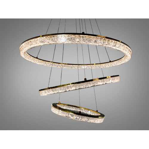 Подвесная LED люстра кольца белая 220 Вт 38-40 м² (арт. 1712/800+600+400G)