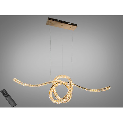 Подвесная люстра LED Diasha золото 85Вт пульт 15м² (арт. D8821/1100x300G)